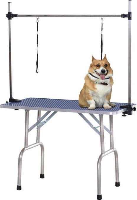 Image du produit Swisshandel24 Table de toilettage Table de tonte avec panier inférieur pour chiens réglable en hauteur pliable (Chien)
