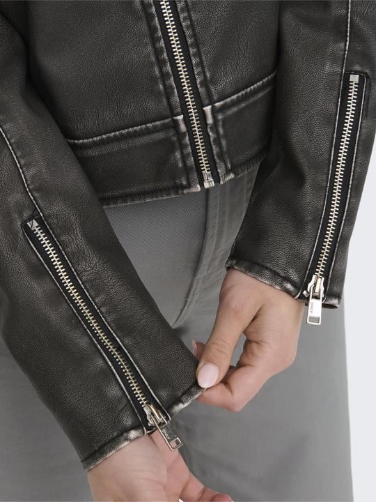 Produktbild Only Stehkragen Ärmelbündchen mit Reissverschluss Jacke Kunstlederjacke (XS)