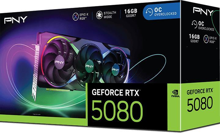 Produktbild PNY GeForce RTX 5080 ARGB Epic-X RGB Overclocked Triple Fan (16 GB)