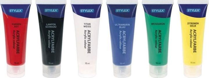 Produktbild Stylex Acrylfarben 6er Set (6 verschiedene Farben, 75 ml)