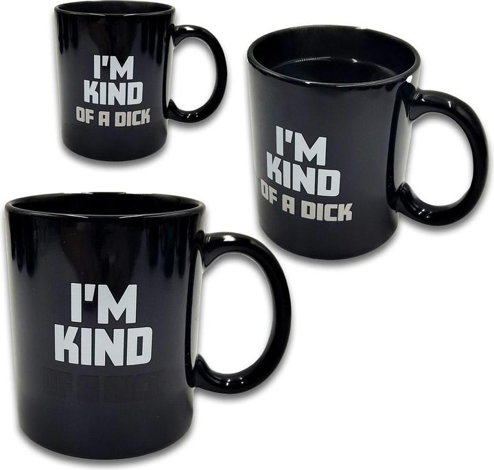 Actual product image Mad Monkey Kind of a Dick mug with colour change due to heat (300 ml, 1 x)