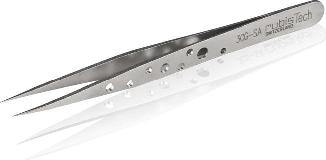 Actual product image Rubis Tweezers perforated, pointed, 11 cm, 3CG