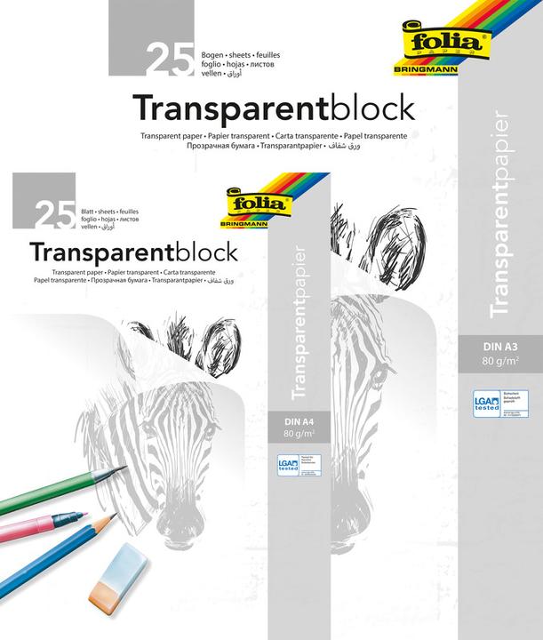 Actual product image Folia Transparent paper blocks (80 g/m², 25 x)