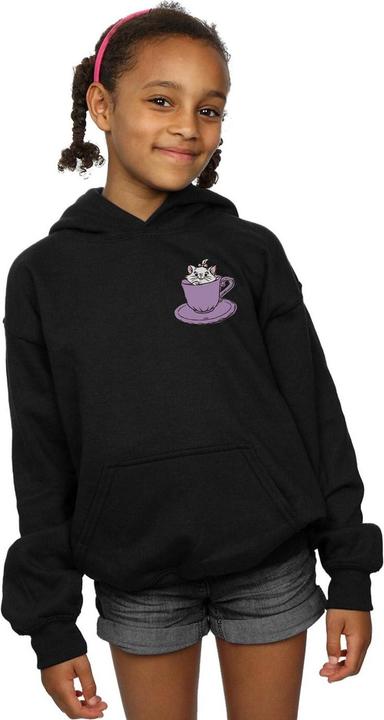 Actual product image Disney Girls Aristocats Marie In Cup Breast Print Hoodie (116)