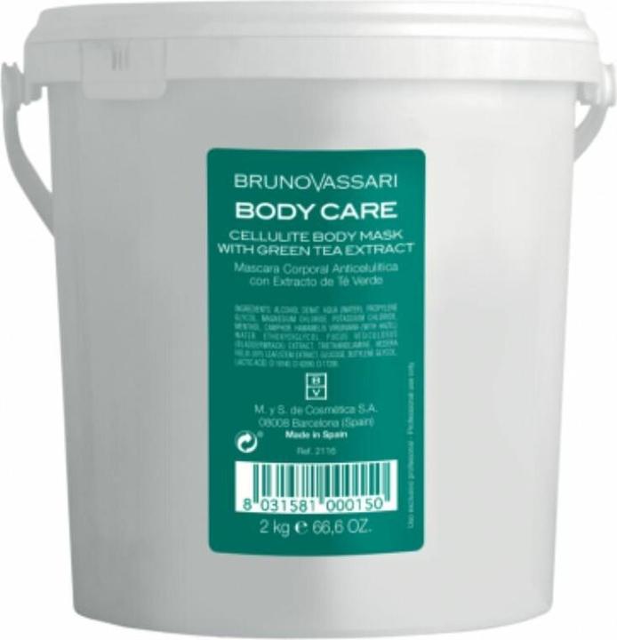Bruno Vassari Körperpflege mit Grüntee-Extrakt Anti-Cellulite Körpercreme Maske - 2000 Gramm