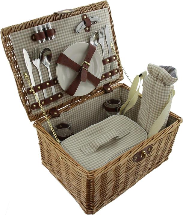 Immagine prodotto Frank Flechtwaren Cestino da picnic duo 16 pezzi di stoviglie per 2 persone