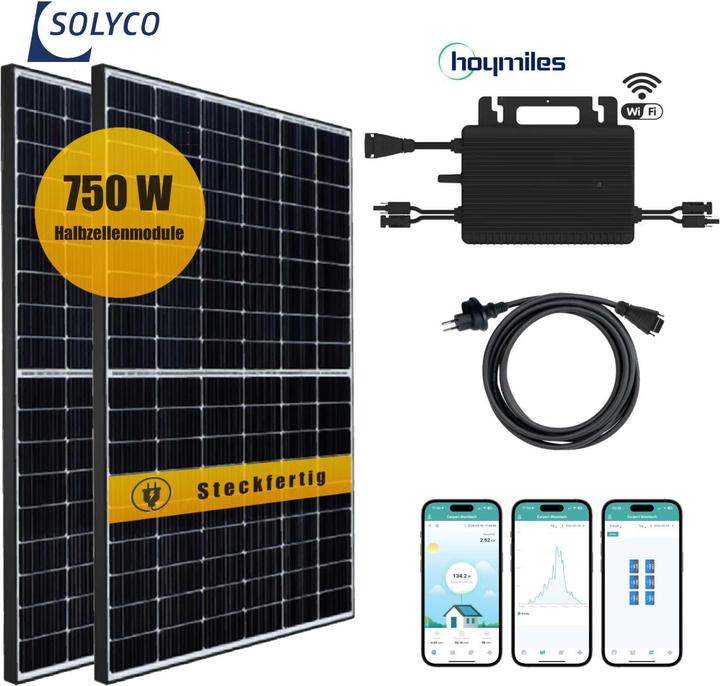Produktbild Supersolar Balkonkraftwerk-Set SOLYCO 750Wp/600W (750 W)
