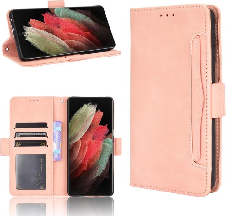 Image du produit Cover-Discount Galaxy S21 Ultra - Étui avec de nombreux emplacements pour cartes rose (Samsung Galaxy S21 Ultra)