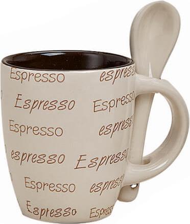 Immagine prodotto Beanarella Tazza da caffè espresso con cucchiaino, ceramica, 7 cm, beige (50 ml)