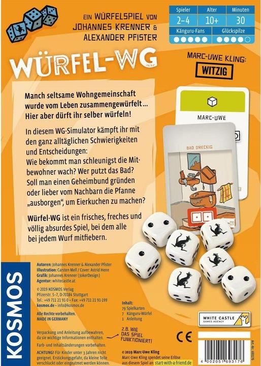 Produktbild Kosmos Würfelspiel Würfel-WG (Deutsch)