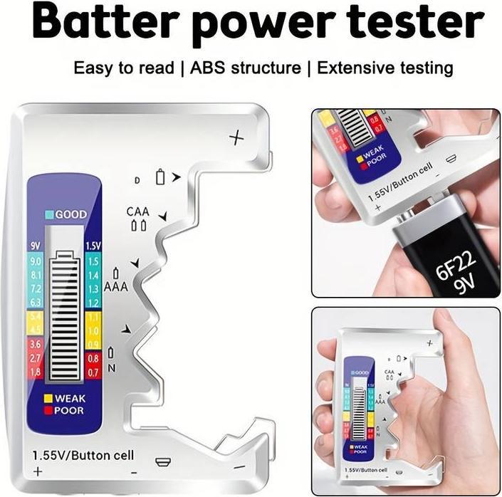 Image du produit PhoneLook Testeur de piles universel intelligent avec affichage LED intégré de la charge des piles