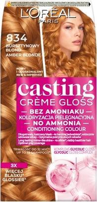 L'Oréal Paris L'OREAL Casting Creme Gloss farba do włosów 834 Bursztynowy Blond (834 Amber Blonde)