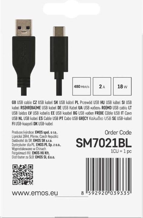 Image du produit Emos USB A — USB C (1 m, USB 3.1)