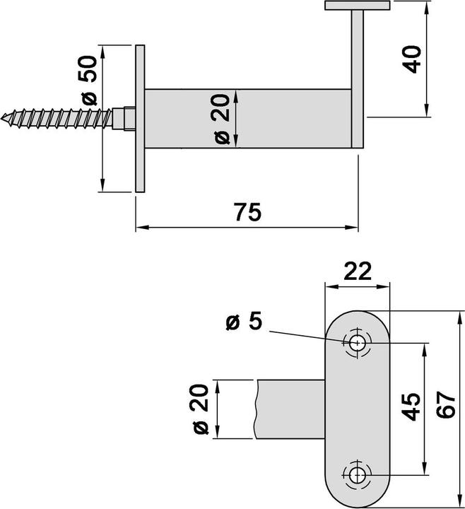 Produktbild Kws Handlaufstützen (Edelstahl)