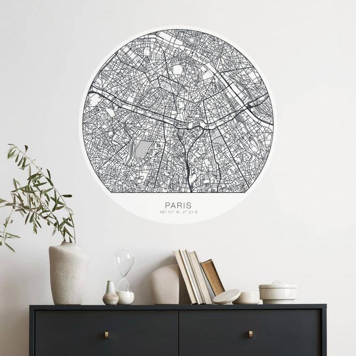 Actual product image Trenddeko City map Paris - round (Ø 90 cm)