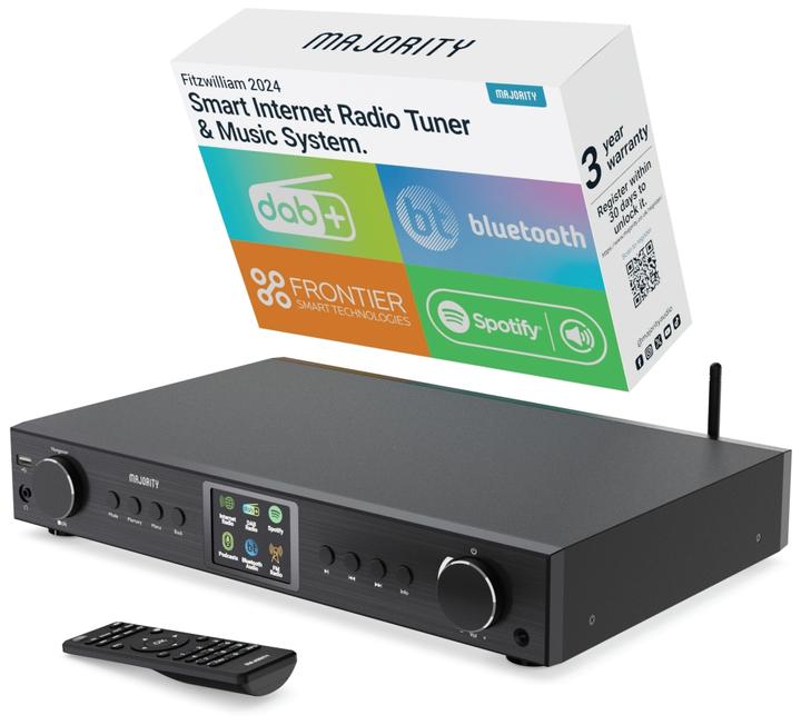 Produktbild Majority Fitzwilliam 2024 Black DAB+ Radio (Internetradio, DAB+, FM, UKW, Bluetooth, WLAN)