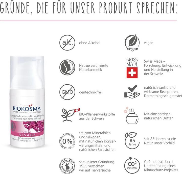 Image du produit Biokosma VITAL VISAGE - Sérum de nuit raffermissant (30 ml)