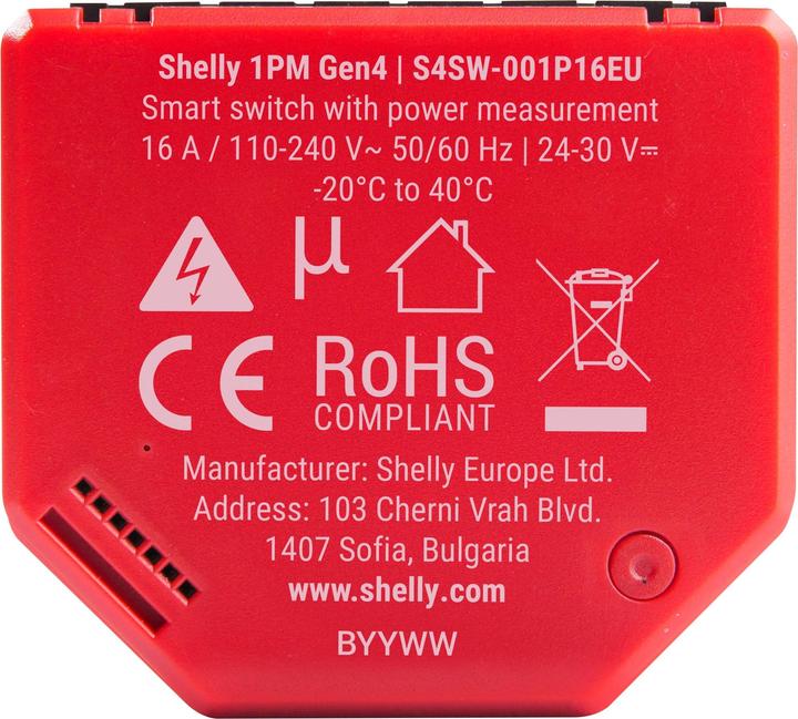 Produktbild Shelly 1PM Gen4 (Schaltaktor)