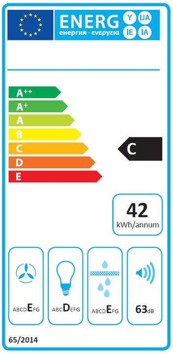 Etichetta energetica Ciarko ZRD Eingebaut ³/h C (Cappuccio a schermo piatto)