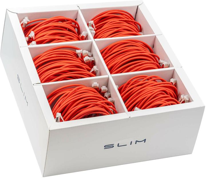Immagine prodotto SLIM Cavo Slimpatch RJ-45, Cat 6A, U/FTP, 0,5 m, rosso, confezione da 90 pezzi (U/FTP, CAT6a, 0.50 m)