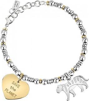 Produktbild La Petite Story Steel solid bracelet with pendants Save the Planet LPS05ATA09