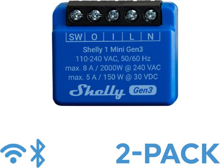 Immagine prodotto Shelly 1 Mini Gen3 x2 (Attuatore dell'interruttore)
