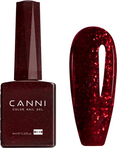 Image du produit Canni Vernis en gel 9119 UV/LED (Bordeaux pailleté, Vernis semi-permanent)