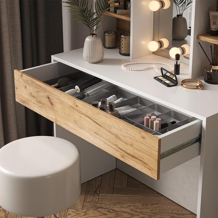 Actual product image Vicco Alexa with stool and lighting (93 x 40 x 147 cm)