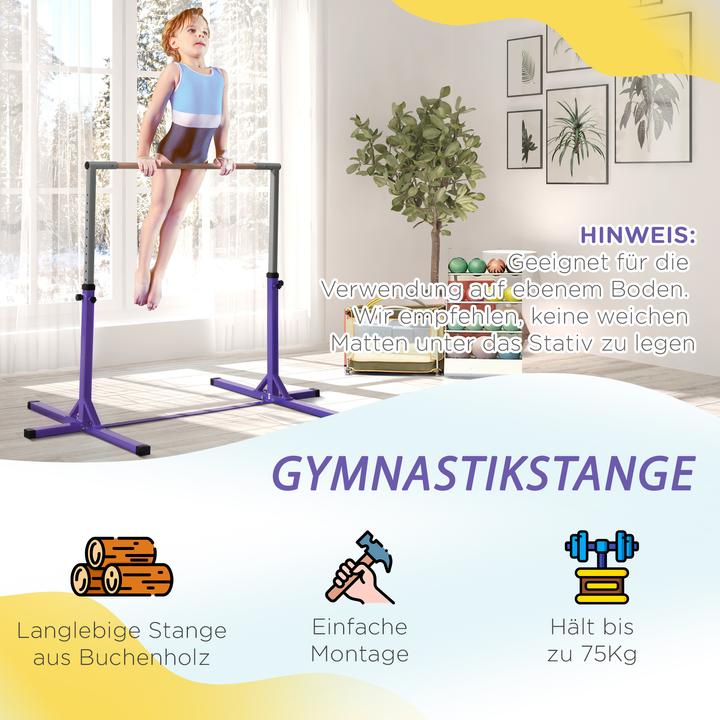 Immagine prodotto Homcom Gymnastik-Turnreck Stahl, Buchenholz Violett