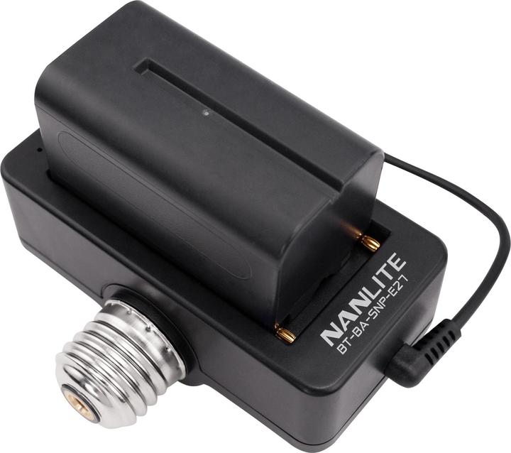 Produktbild Nanlite Batterie Adapter NP-F mit E27 Gewinde (Batteriegriff, Handgriff)