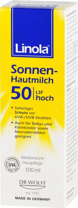 Immagine prodotto Dr. Wolff Linola Latte solare per la pelle SPF 50, 100 ml Lozione (Latte solare, SPF 50, 100 ml)