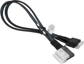 Actual product image Supermicro CBL-SAST-0388L-02, 0.36 m, SFF-8654, SFF-8611, Left, Straight, Black