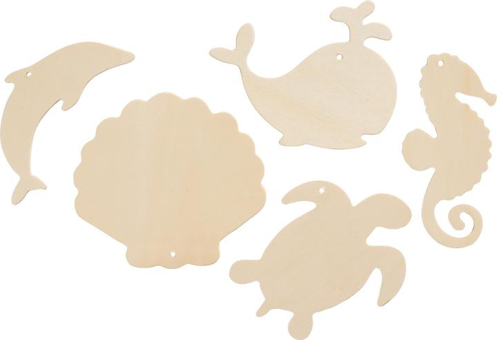 Image du produit Creativ Company Petites pièces en bois animaux de la mer 5 pièces, Nature