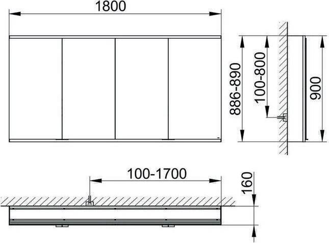 Produktbild Keuco Spiegelschrank ROYAL MODULAR 2.0 Breite 1800mm Höhe 900mm Tiefe 160mm