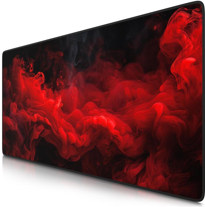 Produktbild Titanwolf Gaming Mauspad, 900 x 400mm XXL Speed Gaming Mausmatte, Mousepad Extragrosse Fläche, Red Smoke (XXL)