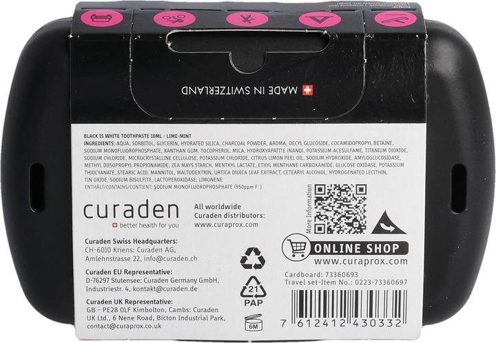Produktbild Curaprox Display Travel Set Black is White 12 Stück (12 x)