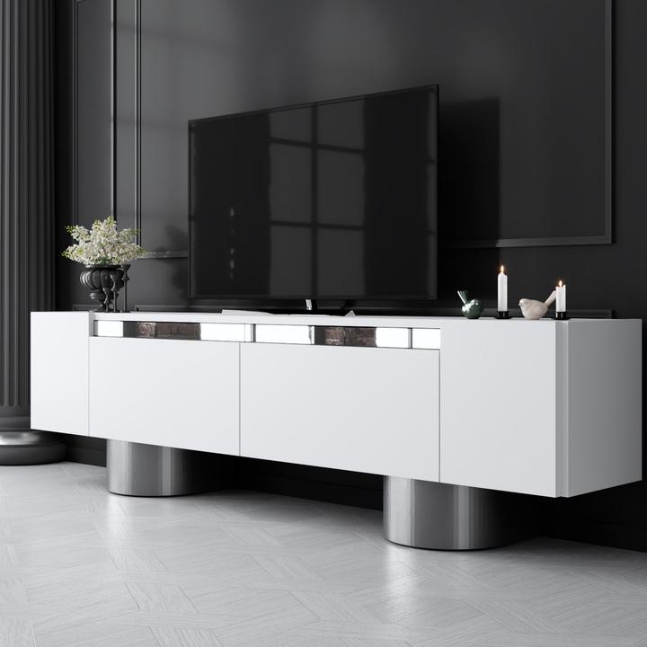 Actual product image Skye Decor Bohem Silver TV Stand (180 x 50 x 30 cm)