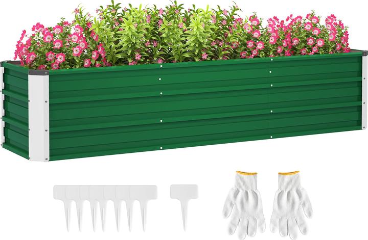 Actual product image Outsunny Garden bed including gardening gloves and bed signs