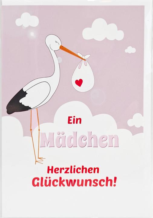 Actual product image ASMI Baby Glückwunschkarte - HERZLICHEN GLÜCKWUNSCH - EIN MÄDCHEN (1 pcs.)