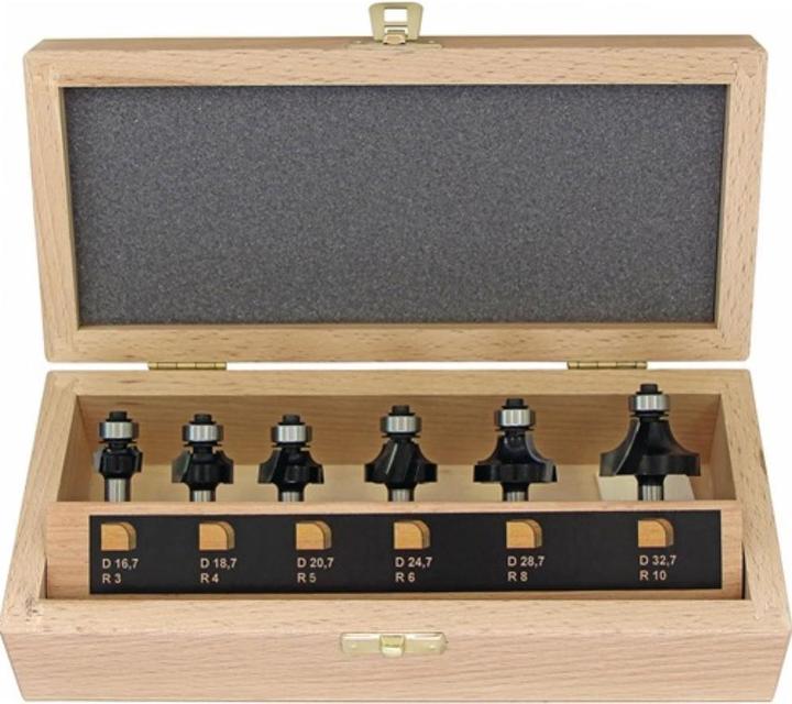 Fisch Tools Abrundfräsersatz 973CT06A03 Hartmetall Schaft-Ø 8 mm 6-teilig