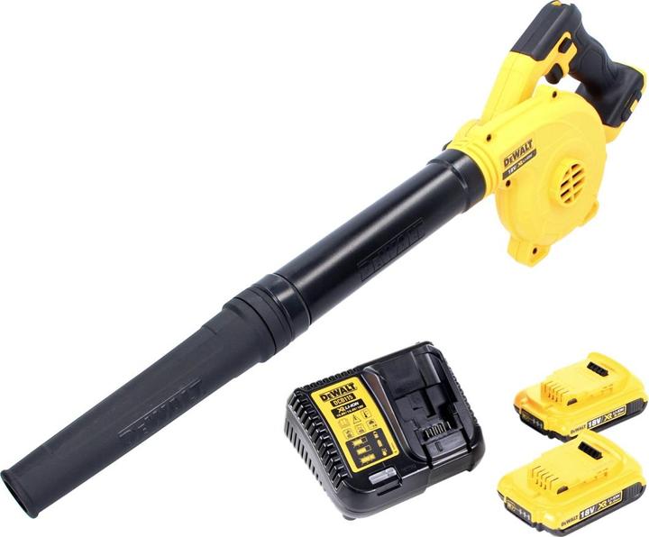 Actual product image DeWalt DCV 100 D2 18 V battery-powered blower / leaf blower + 2 x DCB 183 2 Ah battery + charger (Rechargeable battery operated, Leaf blower)