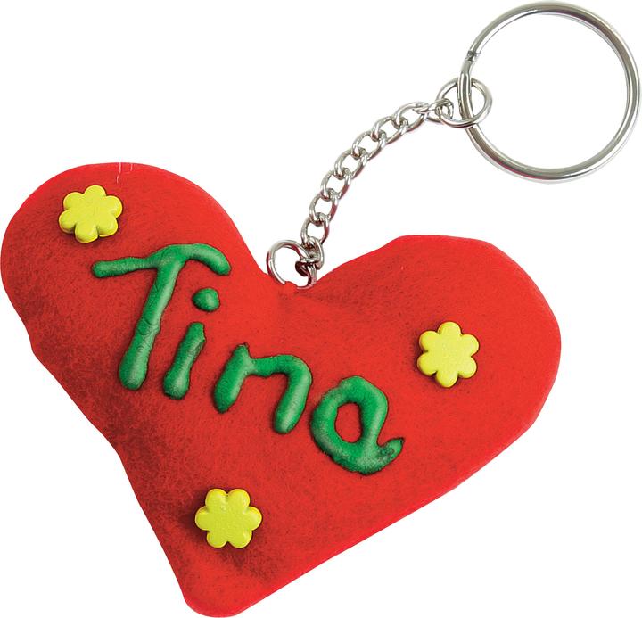 Actual product image Pracht Key ring with chain, Ø 2 cm, silver coloured, 10 pcs.