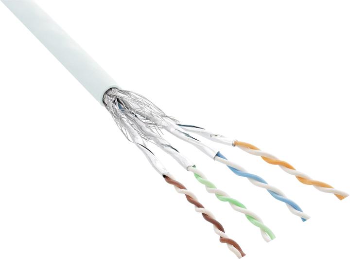 Actual product image InLine Patch cord Cat.6 S/FTP/PIMF AWG27 PVC white 100m for assembling (S/FTP, CAT6, 100 m)