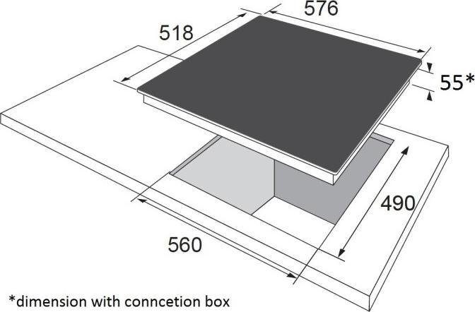 Produktbild Amica Induktionskochfeld Rahmenlos Ceranfeld SCHOTT CERAN 57,6 x 51,8 cm 4 Kochzonen KMI 63301 F