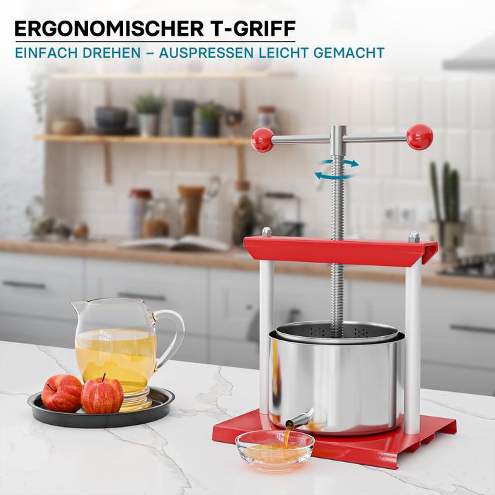Actual product image Wiltec Fruit press Wine press steel 6 l stainless steel basket Fruit press Berry press