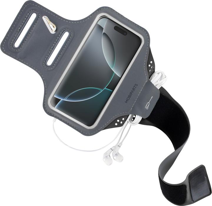 Actual product image Mobiparts Comfort Fit Sport Armband Apple iPhone 16 Pro Black
