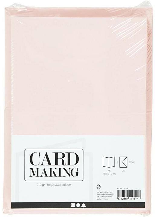 Immagine prodotto Creativ Company Cartoncino e busta vuota 10,5 x 15 cm, 50 pezzi, pastello (50 pz.)