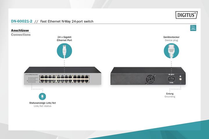 Produktbild Digitus Fast Eth. N-Way 24-Port Switch (24 Ports)