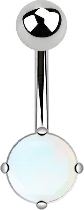 Star Piercing Banane silber mit rundem Argenon Stein (Mineralisch, ohne Messing, Chirurgenstahl 316L)