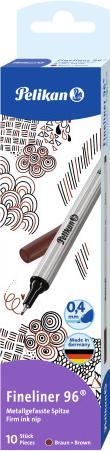 Produktbild Pelikan 96 Fineliner Fein (e) (Braun, Silber, 10 x)